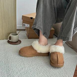 【塔次特】雪地靴2025新款羊皮毛一体女棉鞋翻毛边加厚真皮外穿