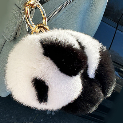 软萌皮草真獭兔毛大熊猫玩偶