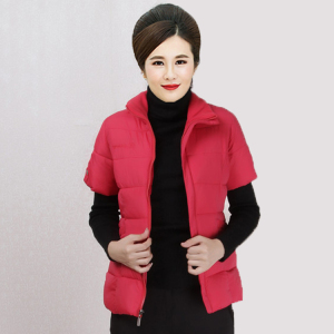 中老年羽绒棉背心女外穿冬妈妈秋装加厚半袖马甲女装短款外套马夹