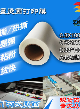 白墨打印膜DTF 冷热撕通用 pet柯式抖粉 热转印烫画多规格现货