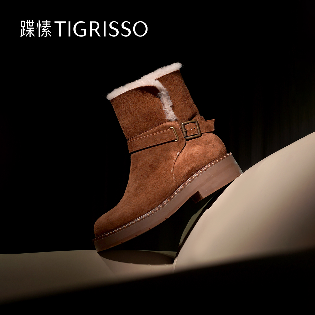 扣短靴经典休闲百搭雪地靴蹀愫