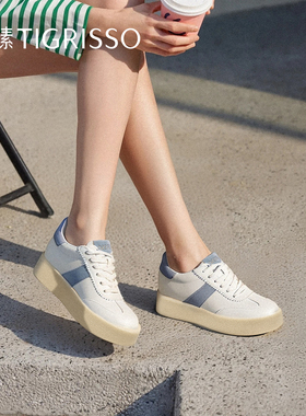 蹀愫2025年秋冬新款厚底增高6.5简约运动鞋时尚德训鞋TA65142-50