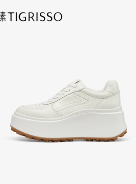 蹀愫2025年秋冬新款厚底增高7松糕圆头运动休闲德训鞋TA65577-50