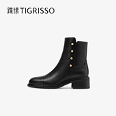 TA54710 靴女鞋 圆头女靴子增高时装 蹀愫新中式