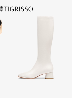 小奶皮|蹀愫冬增高无港宝加绒复古长靴骑士靴女鞋TA54705-54