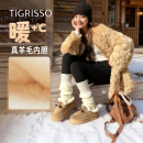 松果蹀愫25年冬新厚底增高5羊毛保暖毛毛鞋外穿棉拖鞋TA65879-50