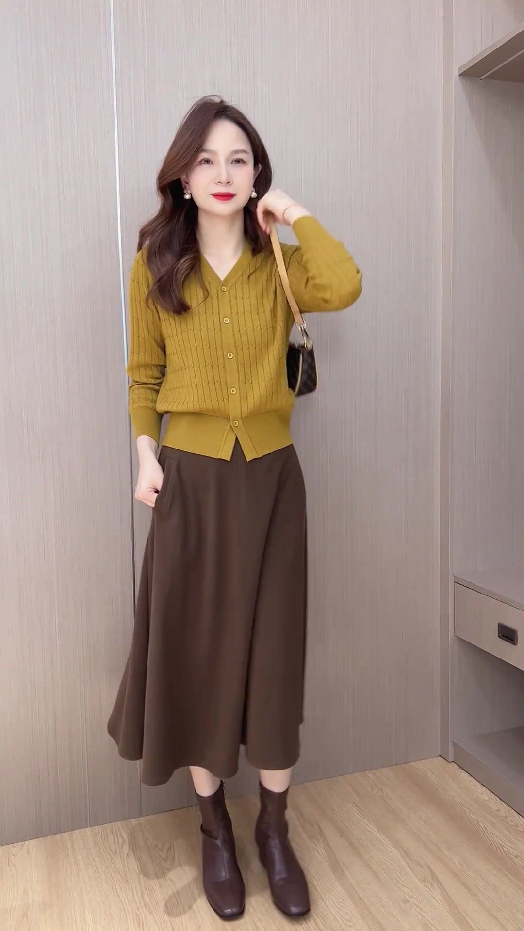 针织秋装新款毛衣半身裙套装裙