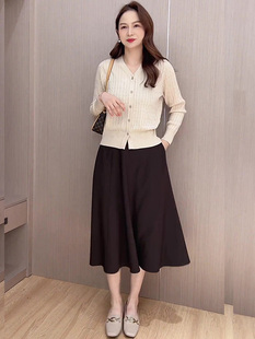 套装 秋装 针织外套半身裙两件时尚 高级感减龄搭配一整套开衫 裙 新款