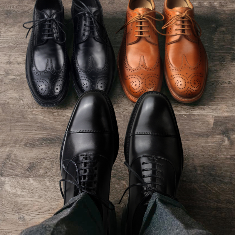 奈瑟皮鞋男商务正装手工真皮厚底