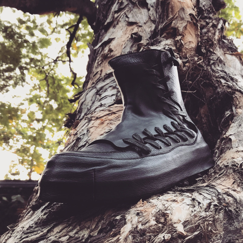 奈瑟忍者鞋原宿暗黑风高帮鞋男潮拼接高邦鞋日系男靴个性高帮男鞋