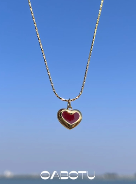 红釉爱心项链·小众设计休闲百搭时尚潮流气质心形滴釉项链