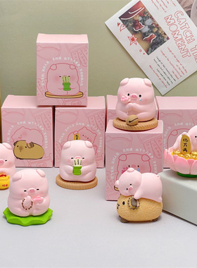 卡皮巴拉小猪办公桌装饰木鱼解压桌面摆件情绪稳定神器送礼物女生