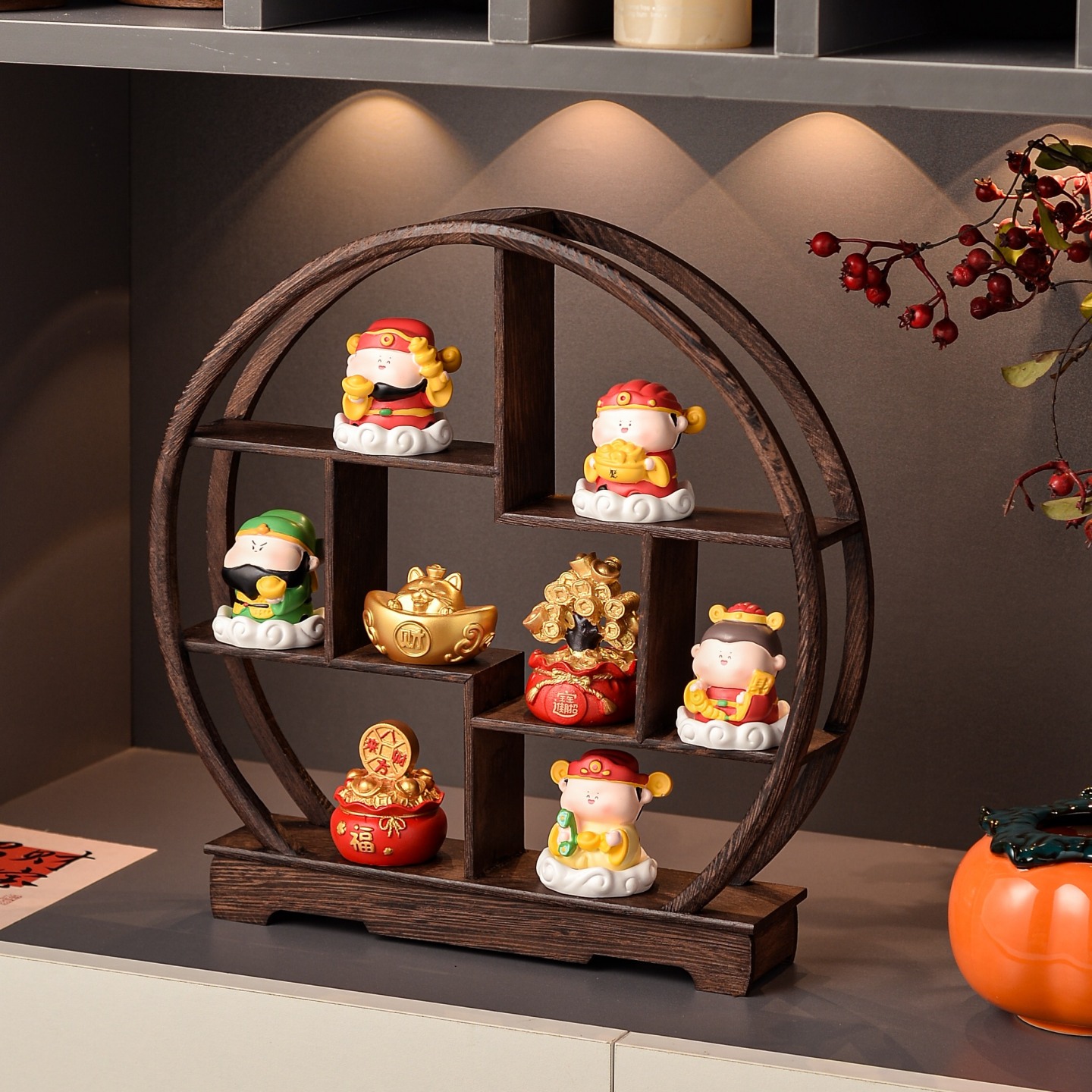 五路财神爷玄关桌面装饰品店铺开业礼物乔迁客厅招财摆件家居好物