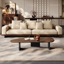 黑胡桃木实木沙发新中式客厅现代简约宋氏美学家用大坐深直排沙发