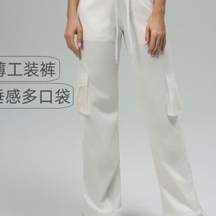 降落伞工装裤DanceStudio轻薄透气速干运动休闲直筒女长裤