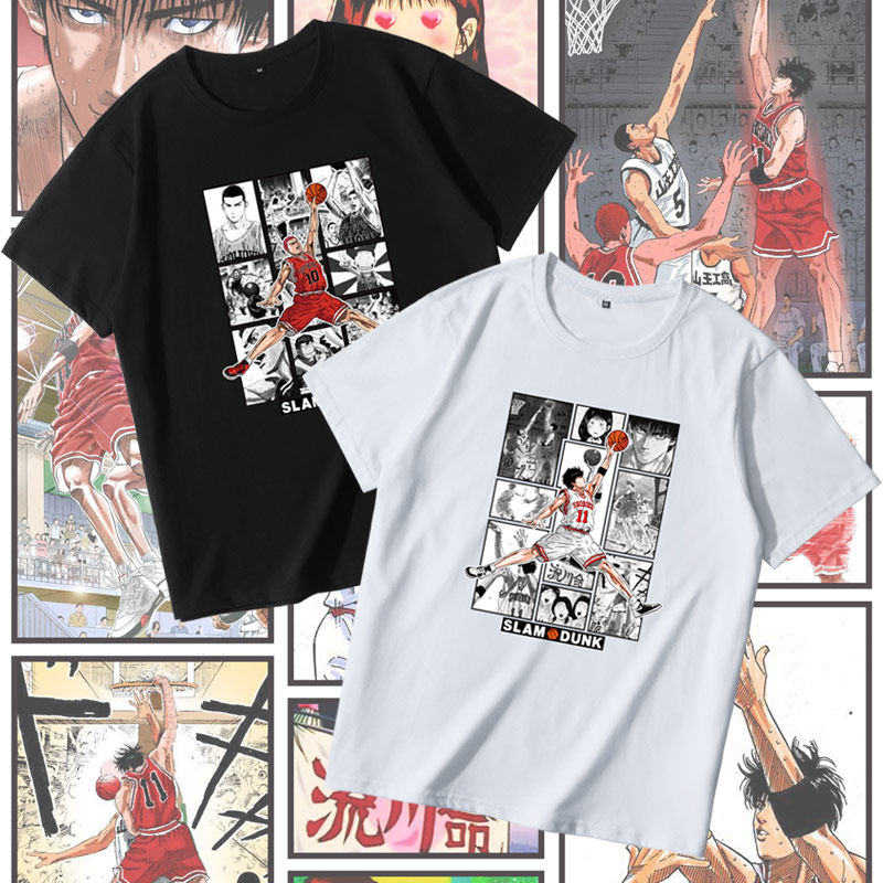 灌篮高手t恤樱木花道流川枫安西教练潮牌联名aj飞人篮球运动短袖