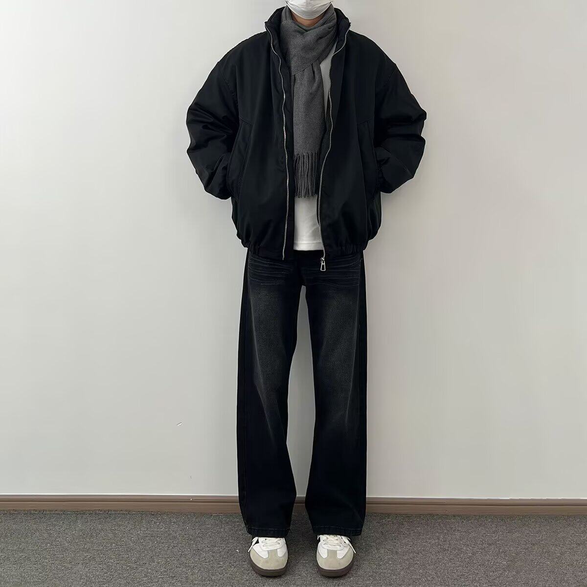 情侣棉服男女ins 港风拉链新款小众立领设计感宽松棉衣面包服外套