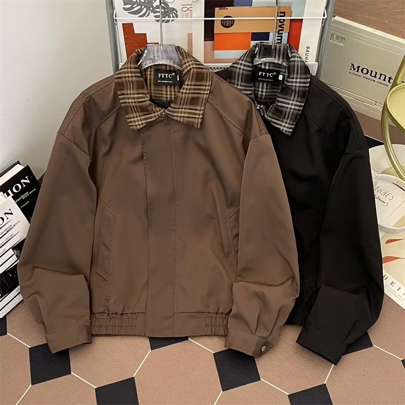 男女美式日系复古外套男款2025年春秋季新款百搭夹克外套夹克上衣