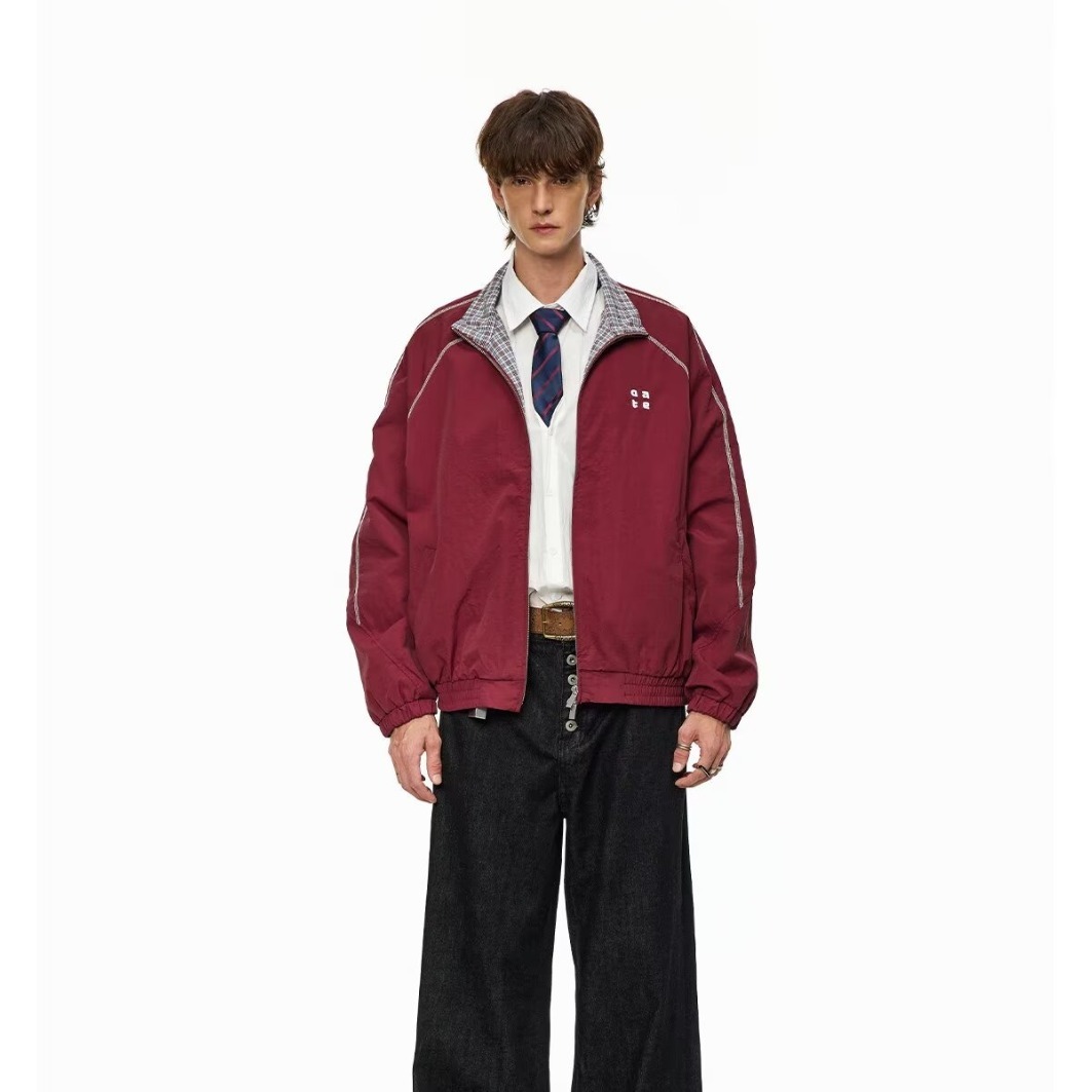 美式格子复古工装夹克