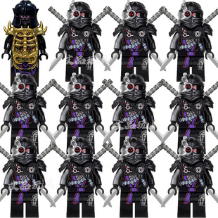 黄金大师黑暗之主双面幻影忍者系列反派科普特镀金色盔甲moc国产
