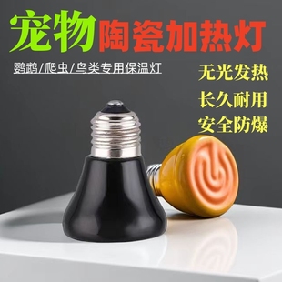 鹦鹉陶瓷加热灯爬宠宠物无光灯龟背爬虫陆龟蜥蜴保温灯泡温控夜灯