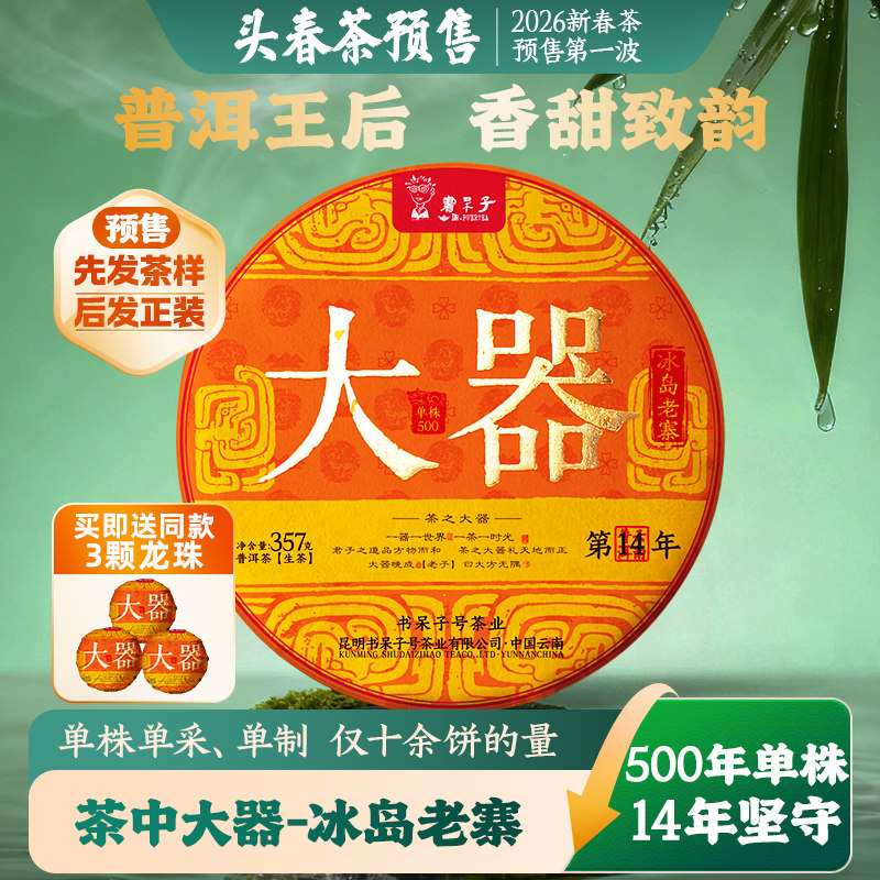【春茶现货】2026年【大器冰岛老寨】广场核心古树头春普洱茶单株