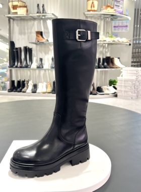 思加图2025冬季新款英伦风骑士靴超长靴时装靴女靴子EIW06DC5