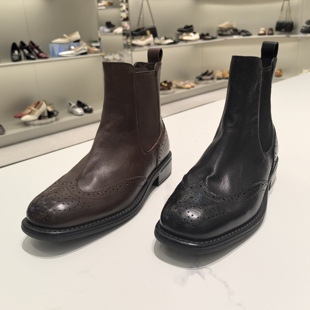 靴子女J8020DD5 海伦小姐复古切尔西靴短靴时装 思加图2025冬季 新款