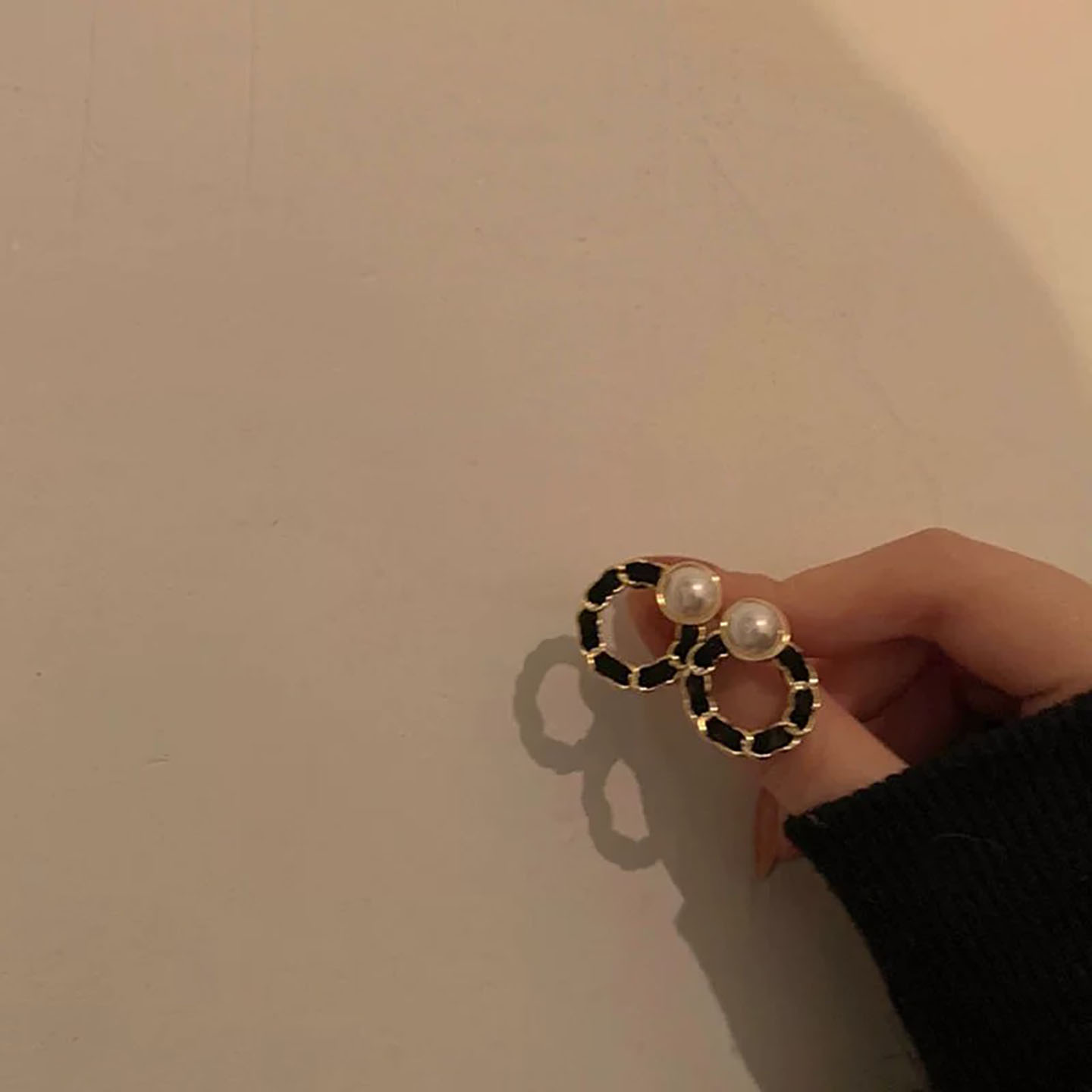 复古法式小香风编织圆形耳环