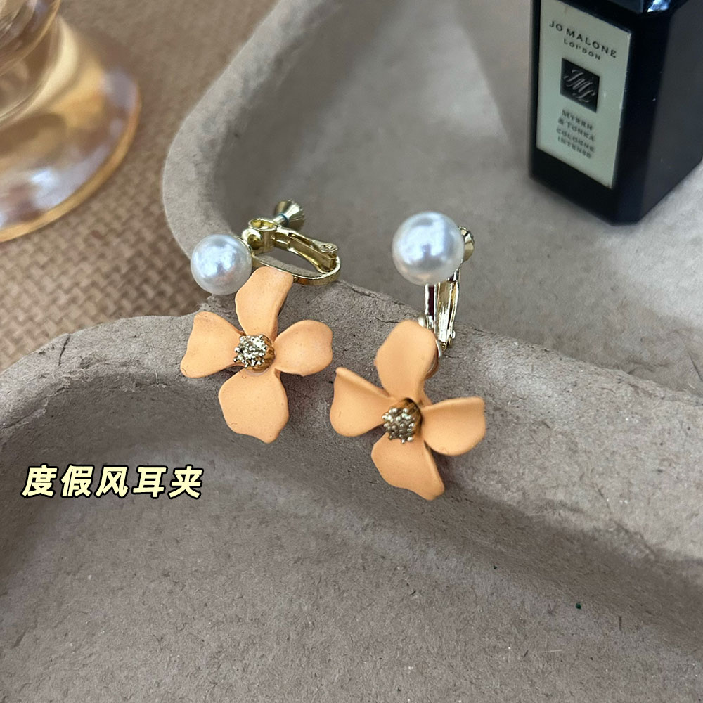 甜美仙气温柔花朵耳夹|狂甩不掉