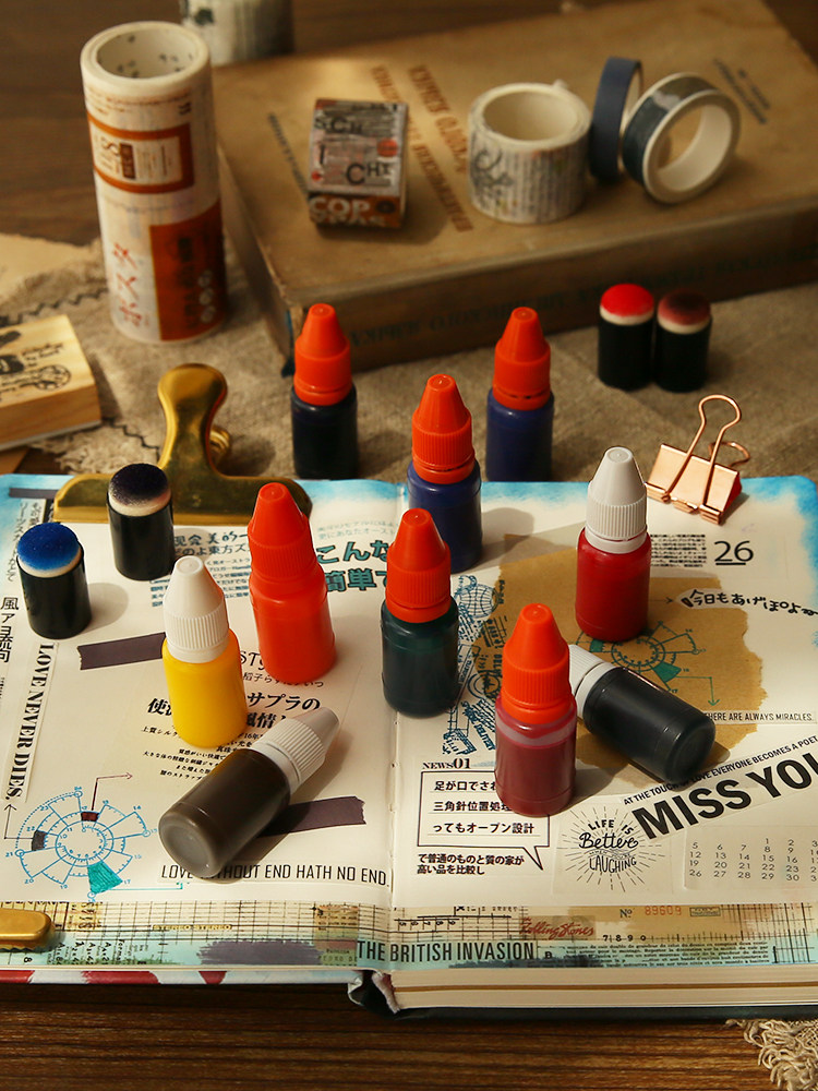 Photosensitive seal special printing oil High quality color photosensitive cartoon seal printing oil Teacher financial hand account printing oil