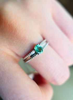 天然哥伦比亚祖母绿戒指