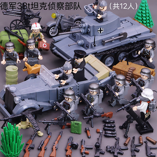 颗粒玩具 一战二战坦克积木苏德半履带运输卡车士兵乐拼高还原拼装