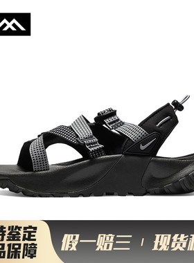 【LOLO】 Nike 沙滩凉鞋 一字式扣带 露趾 平跟 黑色 运动 织物