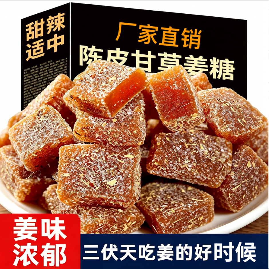 2斤特价古法熬制正宗客家陈皮甘草姜糖独立包装即食传统姜糖软糖