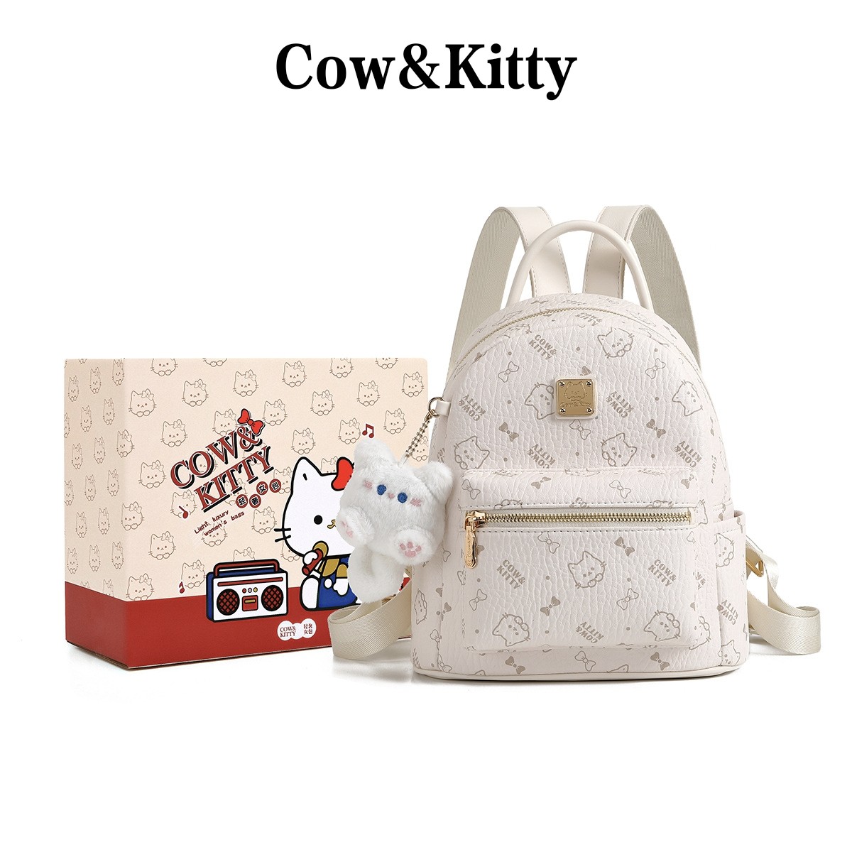 Cow&Kitty双肩包女包2026新款轻奢小众高级感书包女生可爱小背包