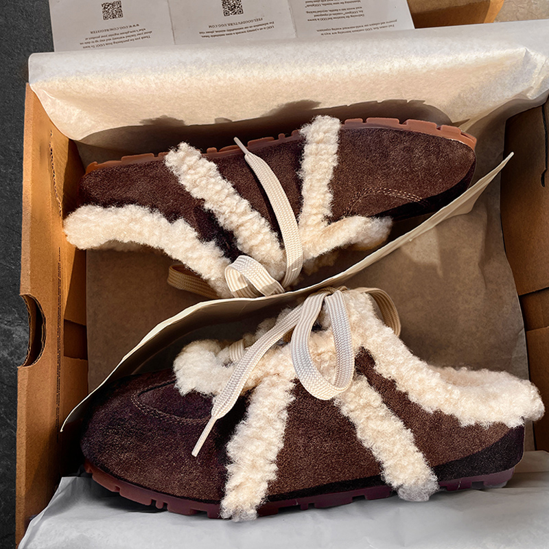 香港高端魔术贴毛毛包头半拖鞋女款冬季2025新款勃肯鞋加绒棉拖鞋