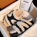 香港正品路易暖茶章若楠同款毛毛拖厚底女款2025新款勃肯半拖鞋潮