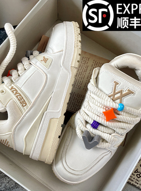 2025新款驴家板鞋小胖丁trainer官方正品春季厚底面包鞋男款女潮