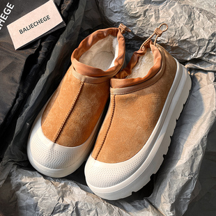 潮 户外羊皮毛一体厚底加绒防水防滑棉鞋 塔斯曼桑坡雪地靴冬季 新款