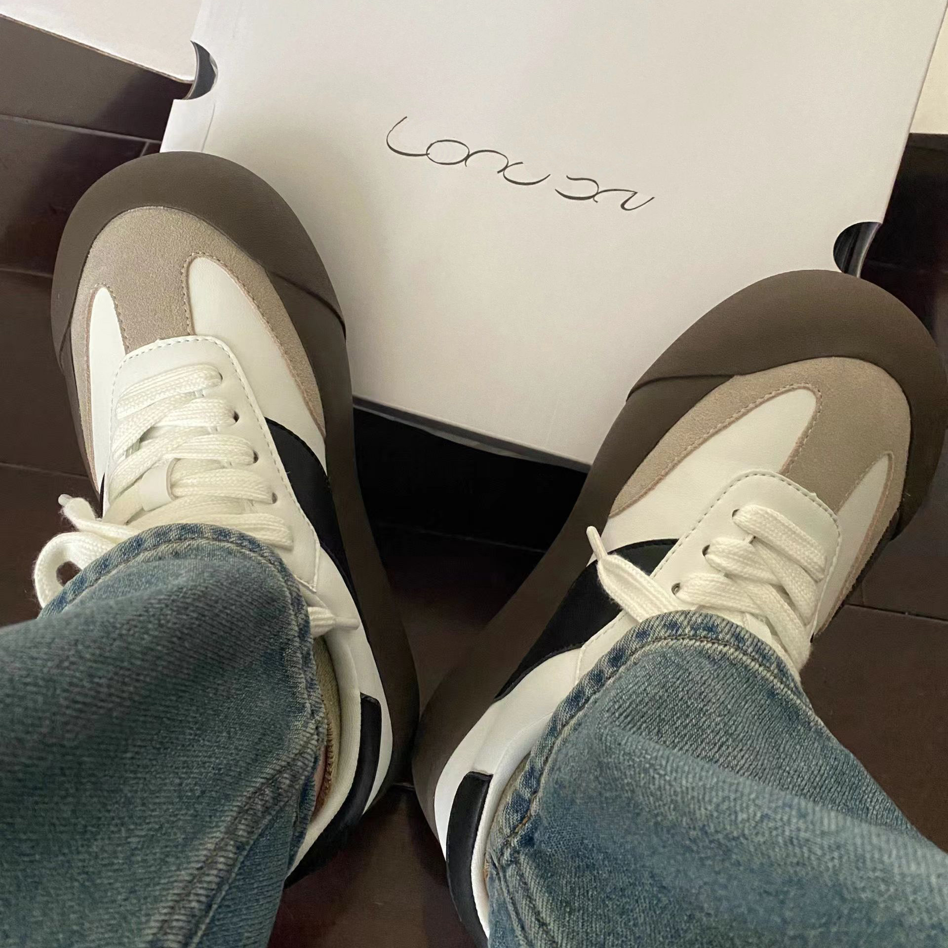 白敬亭同款蓬蓬鞋小众原创大头丑萌鞋厚底男款女面包鞋复古德训鞋