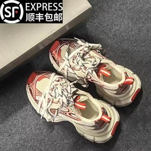 2025秋季 男女款 爆款 做旧九代厚底鞋 高端正品 休闲运动鞋 3XL老爹鞋