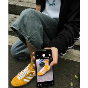 真皮复古三杠德训鞋经典百搭板鞋男女款2024新款情侣厚底运动鞋潮