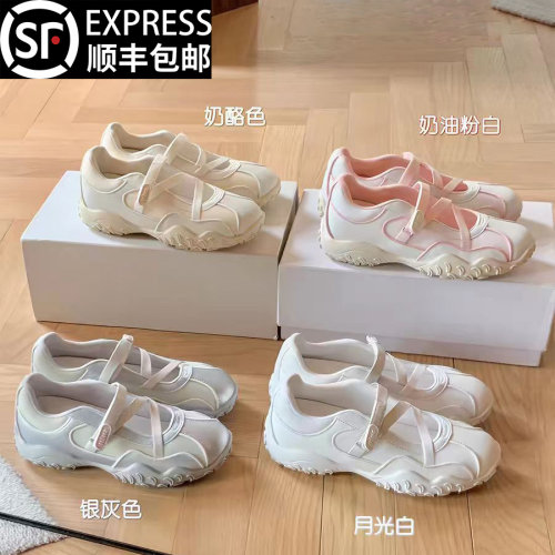 香港正品银色芭蕾风运动凉鞋女鞋2026新款夏季玛丽珍鞋镂空德训鞋