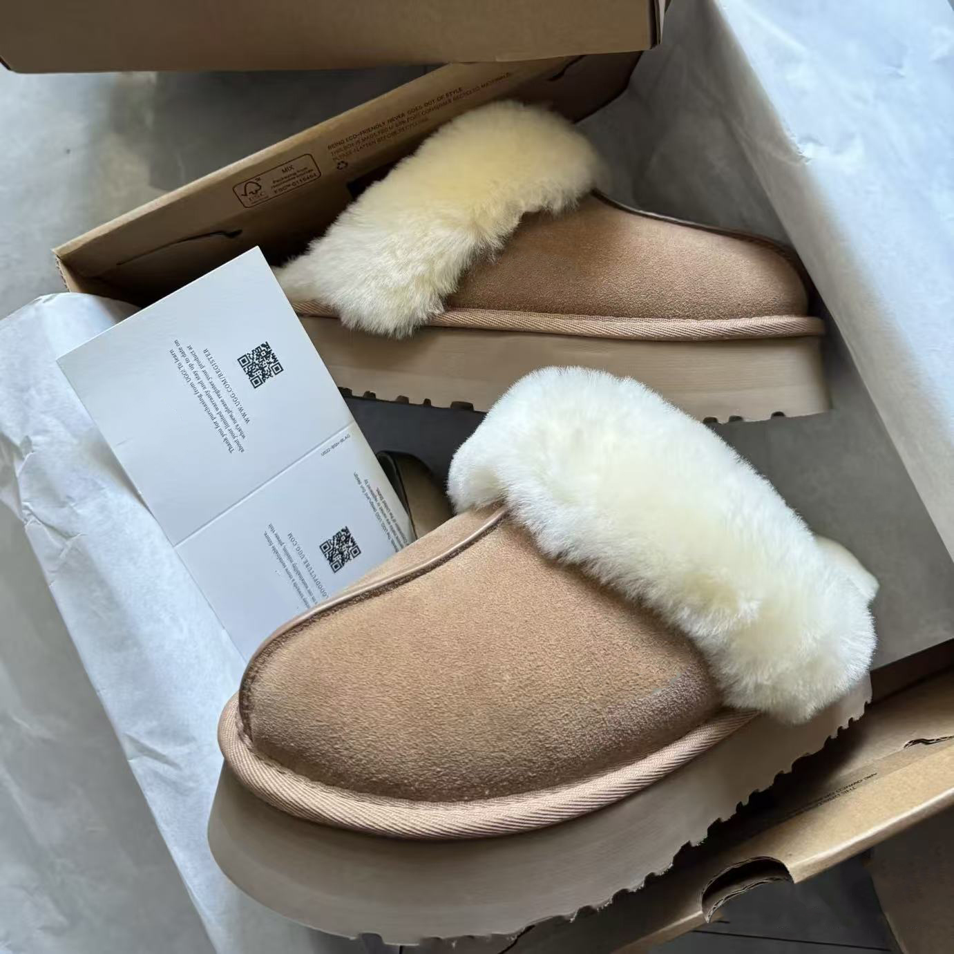 官方正品羊皮毛一体桑坡村雪地靴女款2025新款加绒加厚保暖棉拖鞋