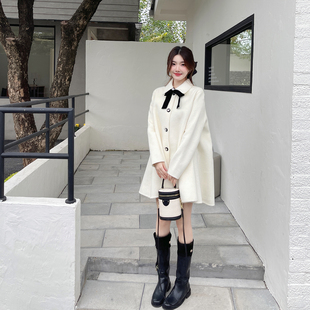 小落家 去往爱丁堡的路上~羊毛双面呢大衣外套2025秋冬新款千金风