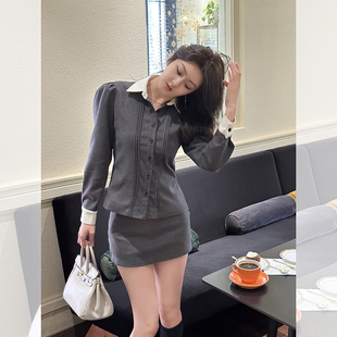 顾小落【高干文氛围】韩剧女主穿搭女秋冬气质千金套装短裙两件套