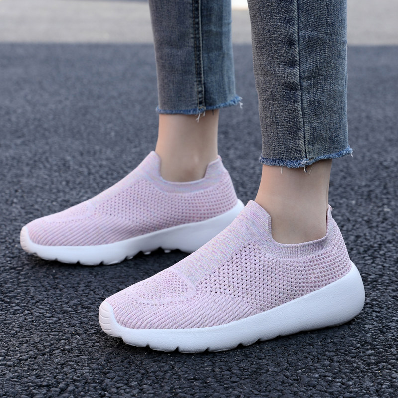 多运动走路一脚蹬网布透气超轻便广场舞排练女鞋锻炼休闲健步男鞋