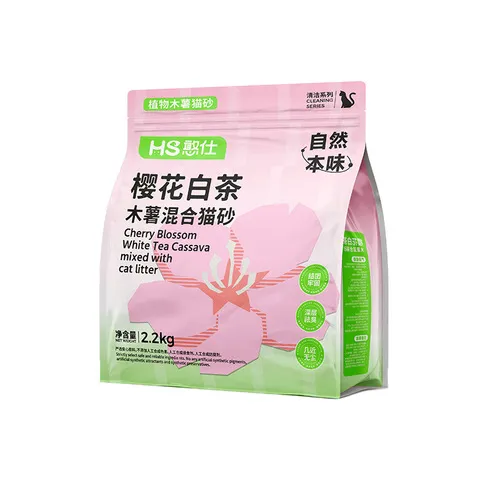 混合植物白茶近樱花香氛防臭仕猫砂猫砂除臭木要不粘底猫沙憨无尘