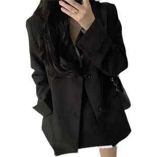 外套早秋套裝 女休閑2022小西裝 西服上衣新款 黑色春秋款 小個子 韓版